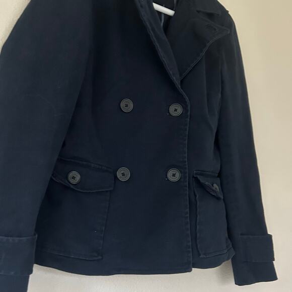 Vintage Tommy Hilfiger double breasted canvas peacoat Y2K navy preppy academia S - Picture 3 of 11